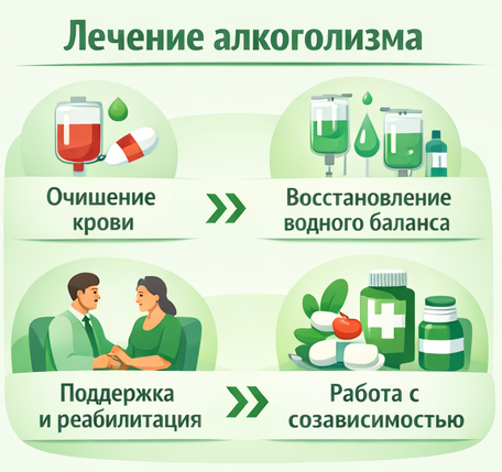 лечение алкоголизма во Фролово этапы